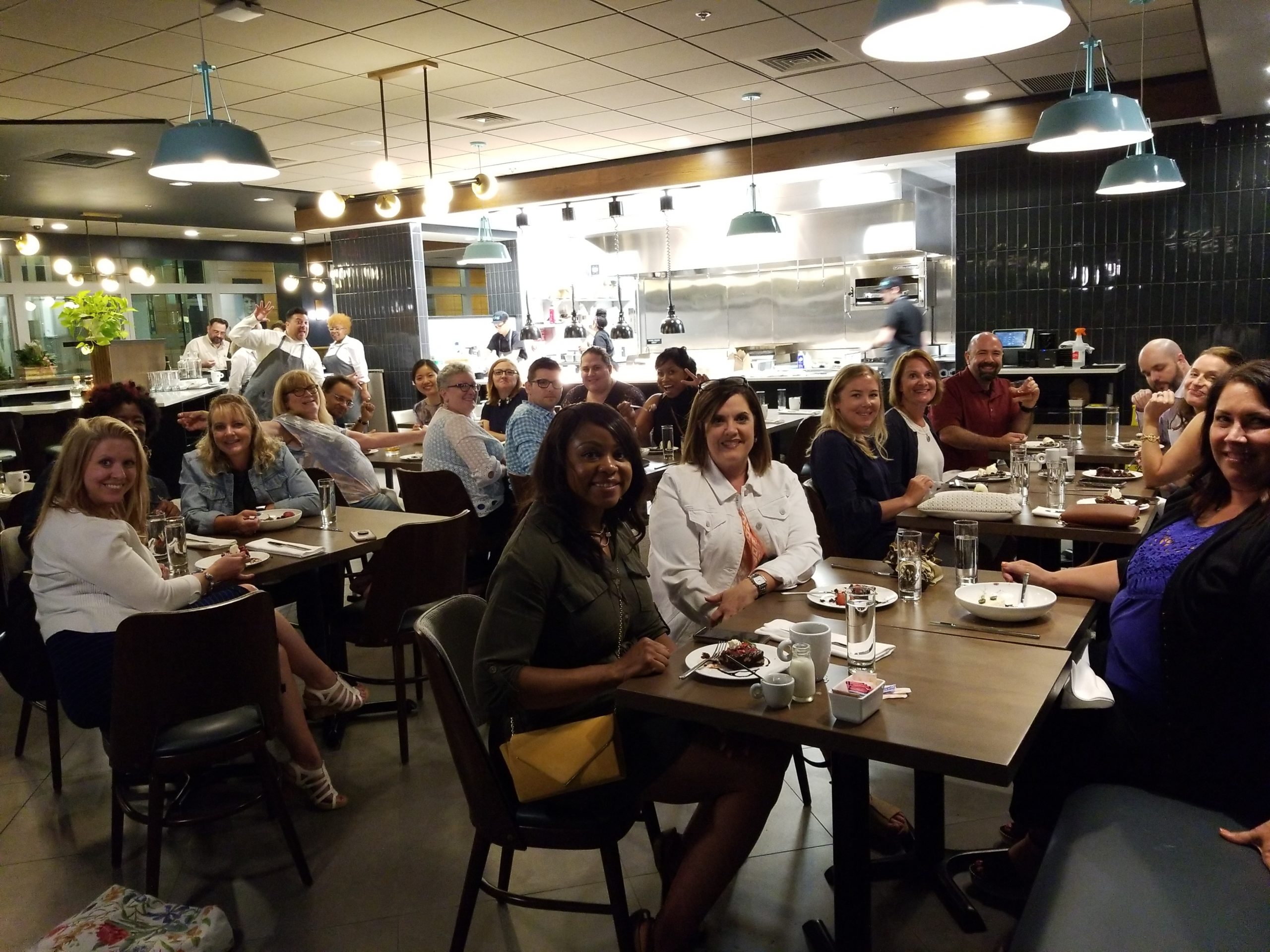 Dining room filled with tourists at a restaurant in Providence - a destination included in the Dine Around Providence Tour.