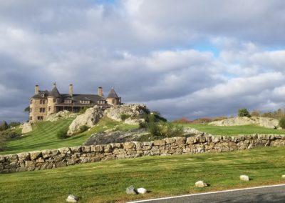 View of the Wrentham House (Indian Spring) - granite-and-brownstone castle built in 1887 - for William Edward Dorsheimer.