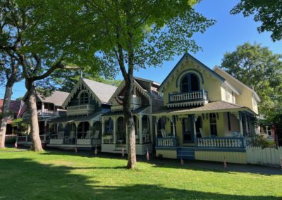 View of the Gingerbread Cottages in Oak Bluffs taken during the A day on Martha's Vineyard Tour.