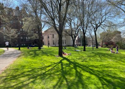 View of the the famous Manning Hall at the Brown University - a destination included in the Discover Providence Tour.