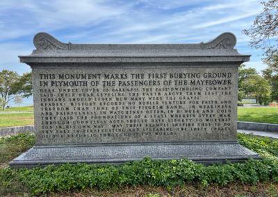 View of the Coles Hill Cemetery - a destination included in the Plimoth Plantation & Cranberry Harvest Tour.