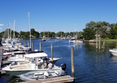 Boats for rental at the Wickford Village, North Kingstown - a destination included in the Rhode Island in a Day Tour.