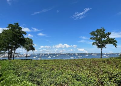 View of the Newport Bridge from the Battery Park, Newport, RI.