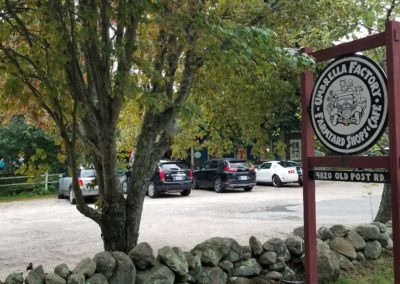 Marking Signage of The Fantastic Umbrella Factory - a destination included in the Scenic Rhode Island Tour.