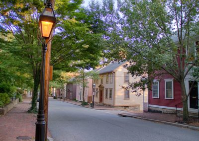 View of colorful Historic homes along Benefit Street, Providence, RI - included in the Discover Providence Tour.