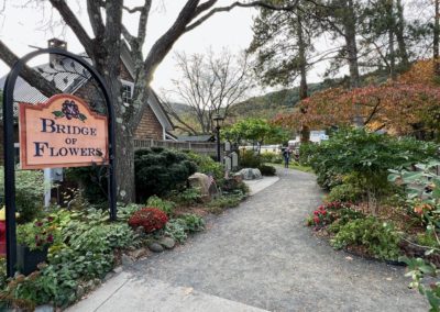 The signage of Bridge of Flower Bridge - a view included in the Beauty of the Berkshires Tour.